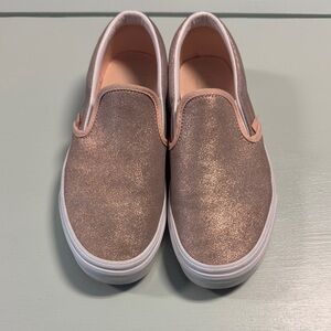 Sparkly Pink Slip On Vans